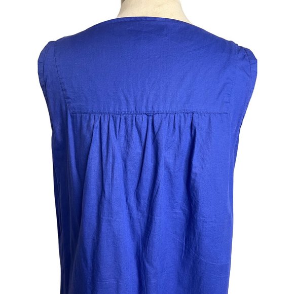 Style & Company Jeans Baby Doll Tank 12 Royal Blue Cotton Beaded Cotton - Picture 8 of 15